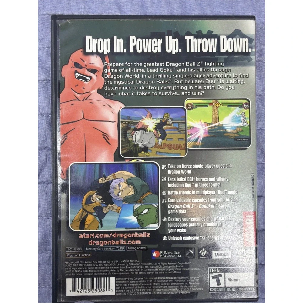 Dragon Ball Z Budokai 2 PS2 PlayStation 2 Tested Working No Manual Game